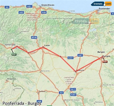 ponferrada a burgos|Tren barato Ponferrada